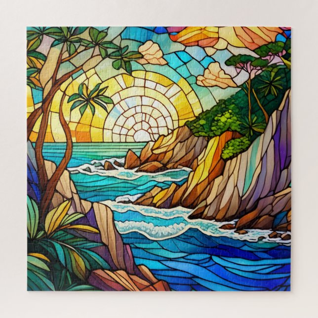 Hermoso rompecabezas de arte de vidrio con manchas (Vertical)