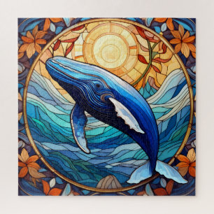 Hermoso rompecabezas de arte de vidrio con manchas