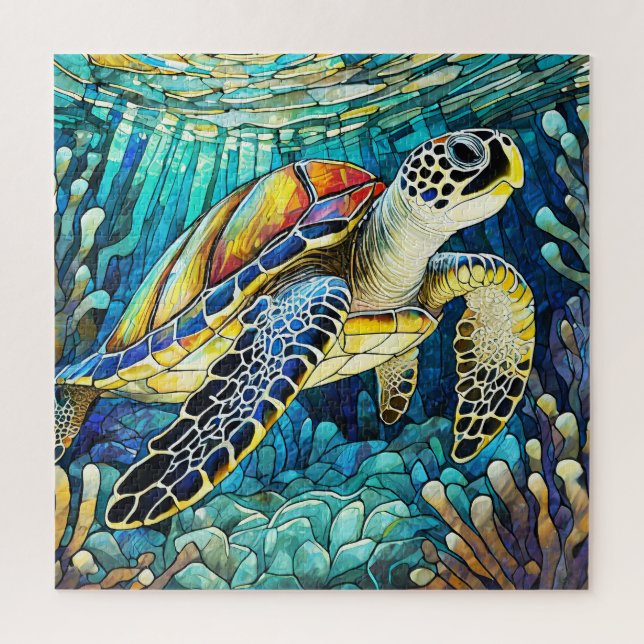 Hermoso rompecabezas de arte de vidrio con manchas (Vertical)