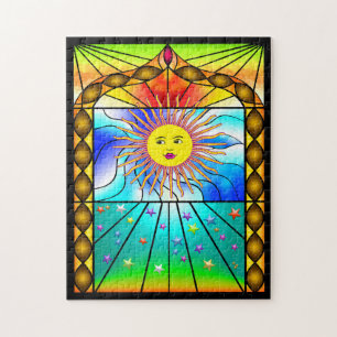 Hermoso rompecabezas de la ventana de la iglesia d