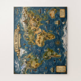 Hermoso rompecabezas de mapa mundial