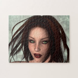 Hermoso rompecabezas de retrato femenino