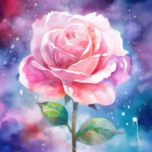 Hermoso rompecabezas de rosa rosa