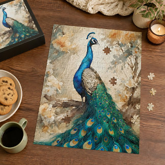 Hermoso rompecabezas del pavo real