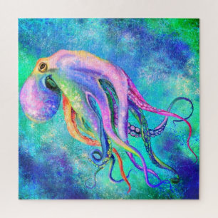 Hermoso rompecabezas del pulpo en color