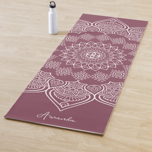 Hermoso Rosa ligero Mandala Personalizado Yoga Mat (In situ)