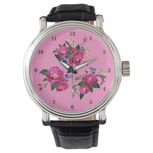 Hermoso Rosa reloj de pulsera (Anverso)