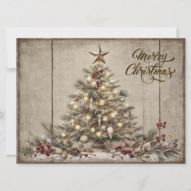 Hermoso rústico Feliz Navidad  (Anverso)