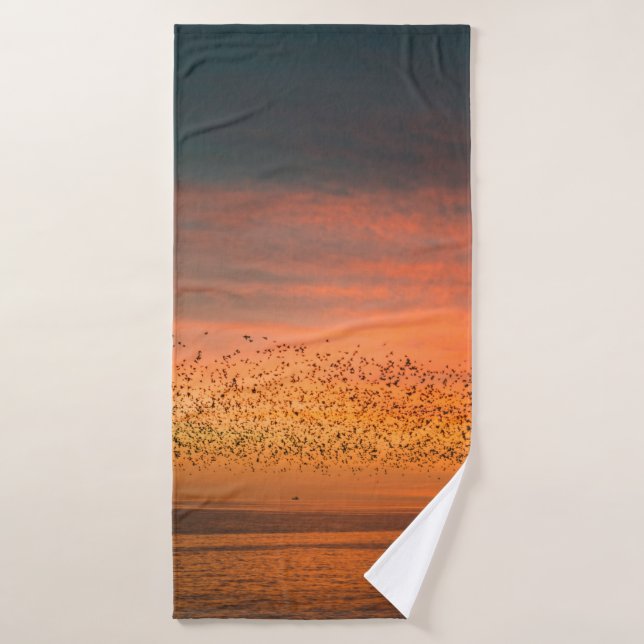 HERMOSO SOL CON PÁJAROS (Toalla de baño)