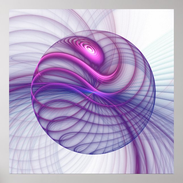 Hermoso Swing Moderno Resumen Arte Fractal Rosa (Frente)