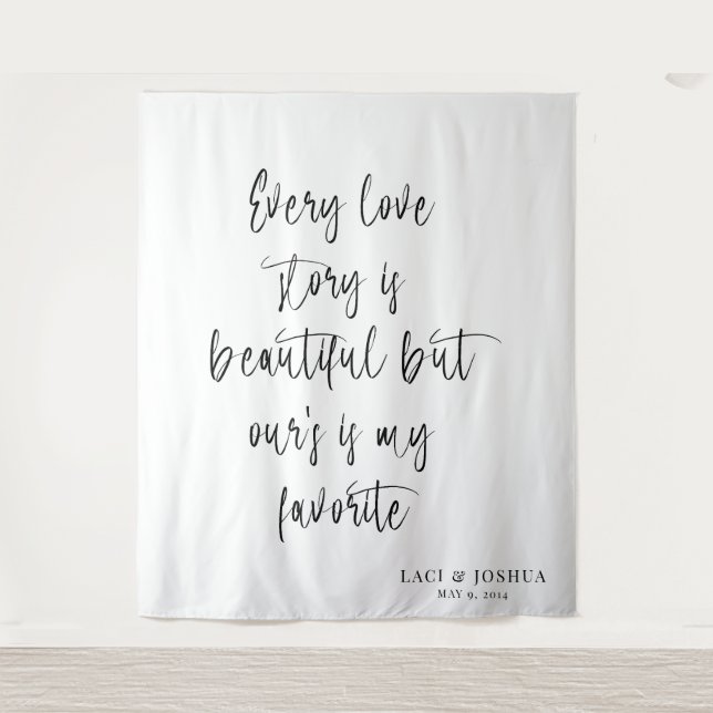Hermoso tapiz personalizado para bodas como fondo  (Anverso)