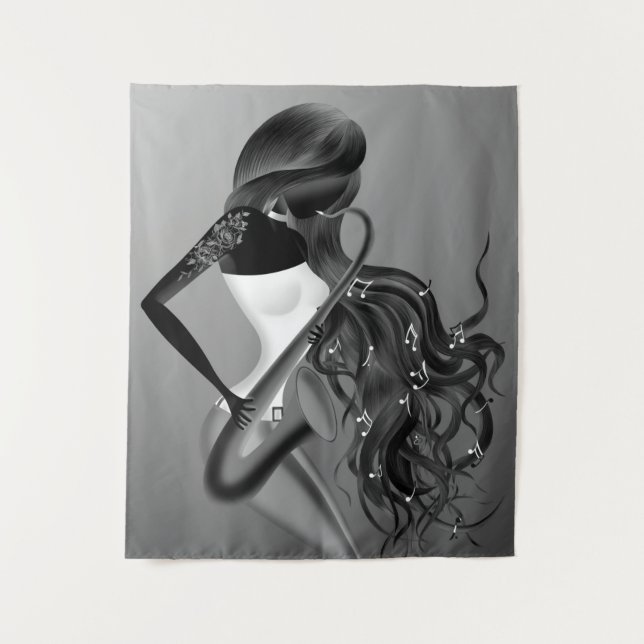 Hermoso Tapiz Saxofonista (Anverso)