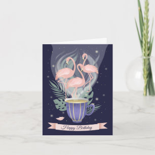 Hermoso tiempo de té rosado Flamingo
