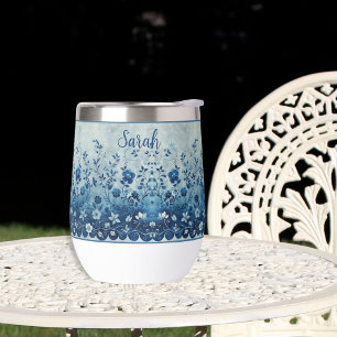 Hermoso trópico azul vintage hawaiano florido