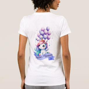 Hermoso unicornio con camiseta de Mamáes de globos