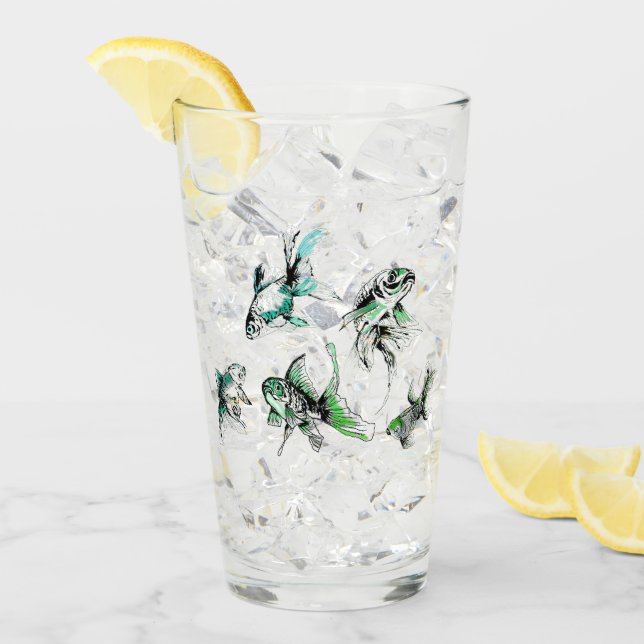 Hermoso vidrio de pescado de oro (Anverso (hielo))