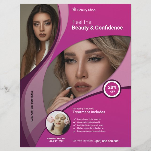 Hermoso volante de salón de cuidados (Frente)