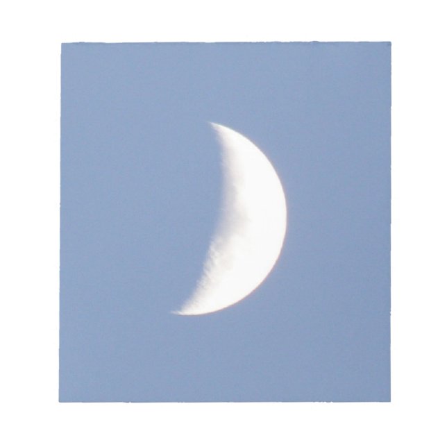 Hermoso Waxy Crescent Moon en el Bloc de notas diu (Frente)