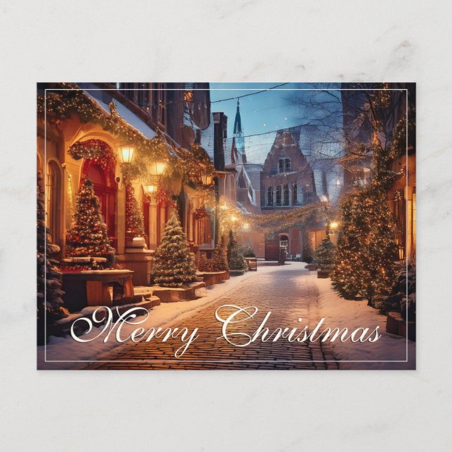 Hermoso y acogedor Navidad Motif en un viejo y soñ (Anverso)