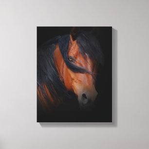 Hermoso y dramático arte de caballo en lona