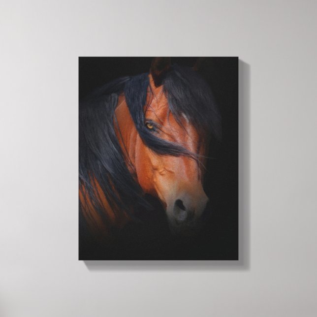Hermoso y dramático arte de caballo en lona (Anverso)