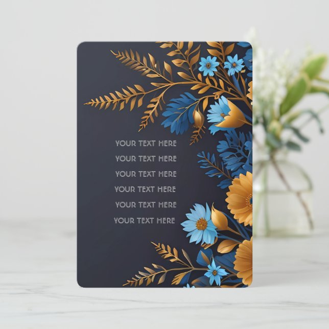 Hermoso y elegante diseño de invitación a la boda (Anverso de pie)