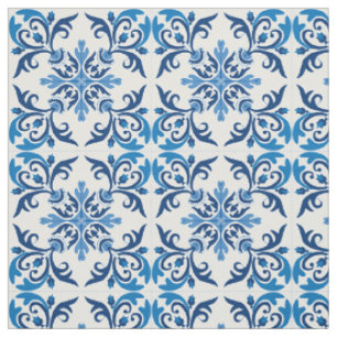 💙 Hermosos Azulejos azules, tela XXL de tamaño