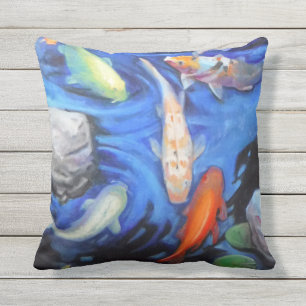 Hermosos Cojines decorativos al aire libre Koi de 