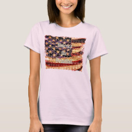 Hermosos Estados Unidos, camiseta rosa y patriótic
