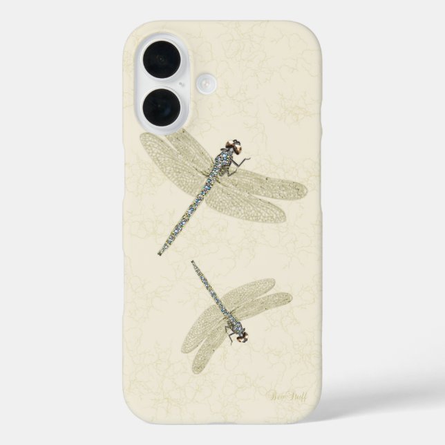 Hermosos Fundas de Casemate con Dragonflies de Bej (Reverso )