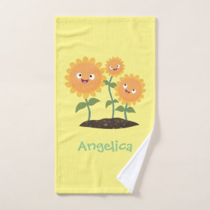 Hermosos girasoles alegres sonrientes ilustracion 