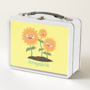 Hermosos girasoles alegres sonrientes ilustracion