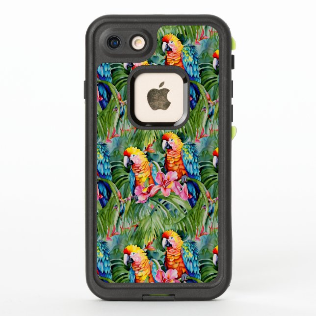 Hermosos loros y flores tropicales (Reverso)