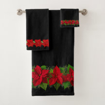 Hermosos Navidades elegantes, Poinsettia Roja y Ne