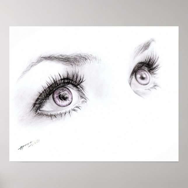 Hermosos ojos femeninos Dibujar arte Minimalista (Frente)