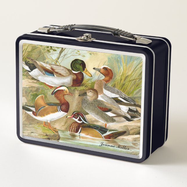 Hermosos Patos Vintage En El Estanque (Anverso)