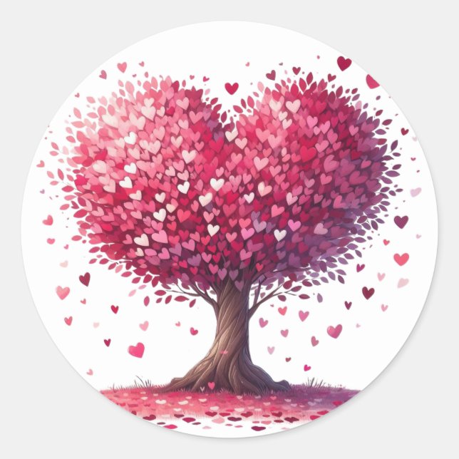 Hermosos Pegatinas de árboles con forma de corazón (Anverso)