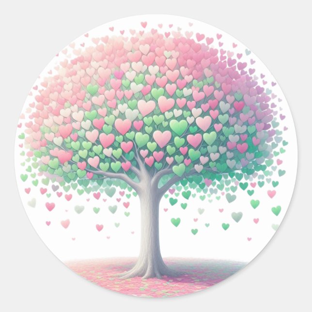Hermosos Pegatinas de árboles con forma de corazón (Anverso)