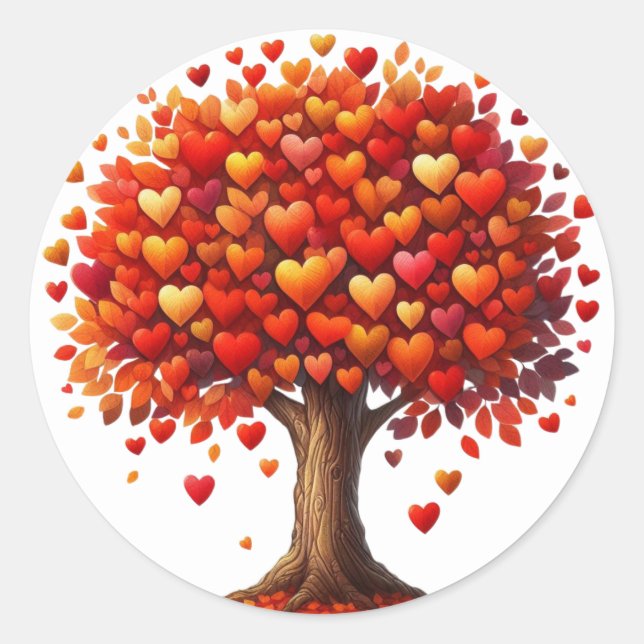 Hermosos Pegatinas de árboles con forma de corazón (Anverso)