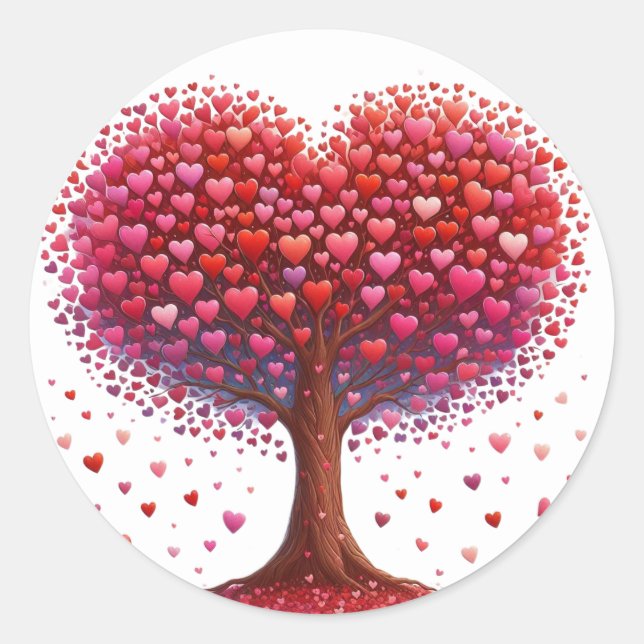 Hermosos Pegatinas de árboles con forma de corazón (Anverso)