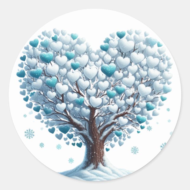 Hermosos Pegatinas de árboles con forma de corazón (Anverso)