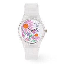 Hermosos relojes de monograma personalizado Daisie