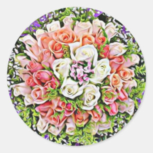 Hermosos rosas bodas sellos para sobres pegatinas