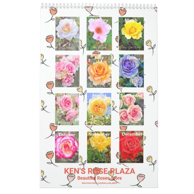 Hermosos Rosas Calendario de Arte カ レ・ダ・. (Reverso)