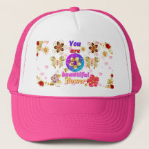 Hermosos y hermosos gorras de flores.