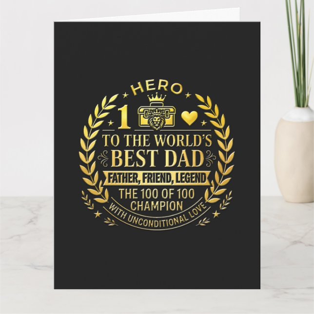 Hero to the World's Best Dad / Tarjeta  (Anverso)