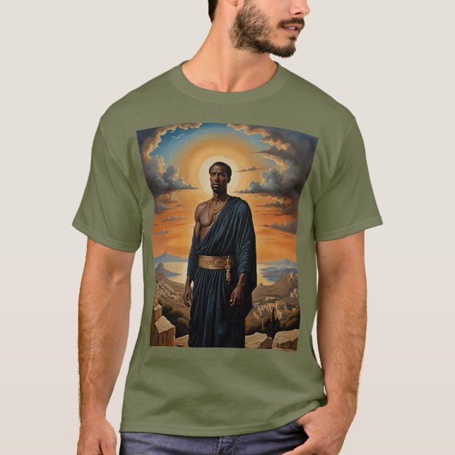 Héroe antiguo en la camiseta de arte Sunset (Anverso)