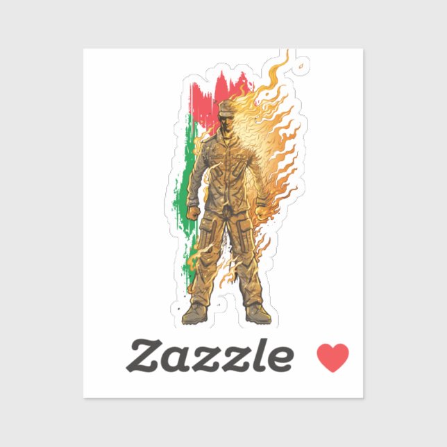 Héroe de Aaron bushnell libre Pegatina palestina (Hoja)