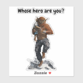 Héroe de Bugbear rescatando a Pegatina de arte de 