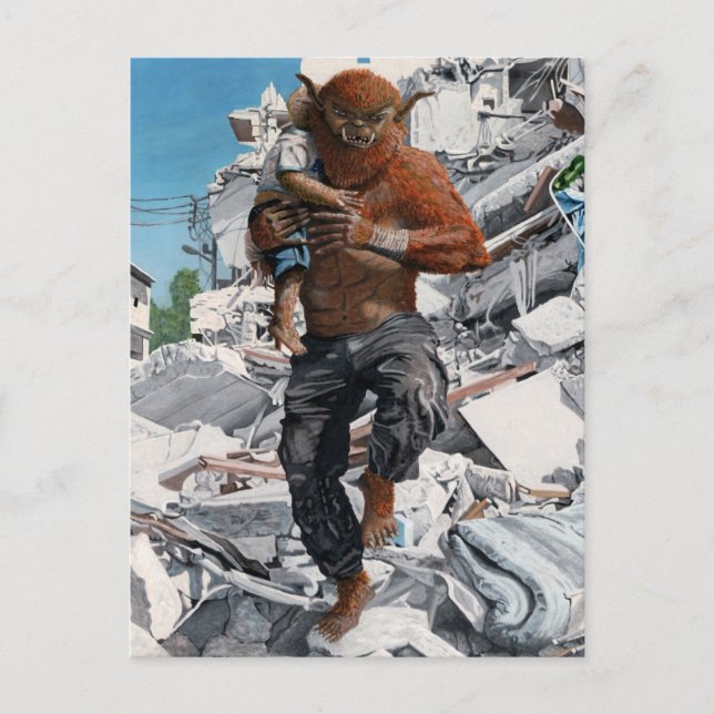 Héroe de Bugbear rescatando la tarjeta postal de a (Anverso)